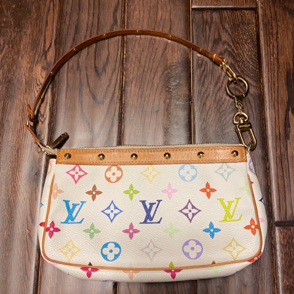 Authentic LOUIS VUITTON POCHETTE ACCESSOIRES HAND BAG SL1004 MULTI-COLOR